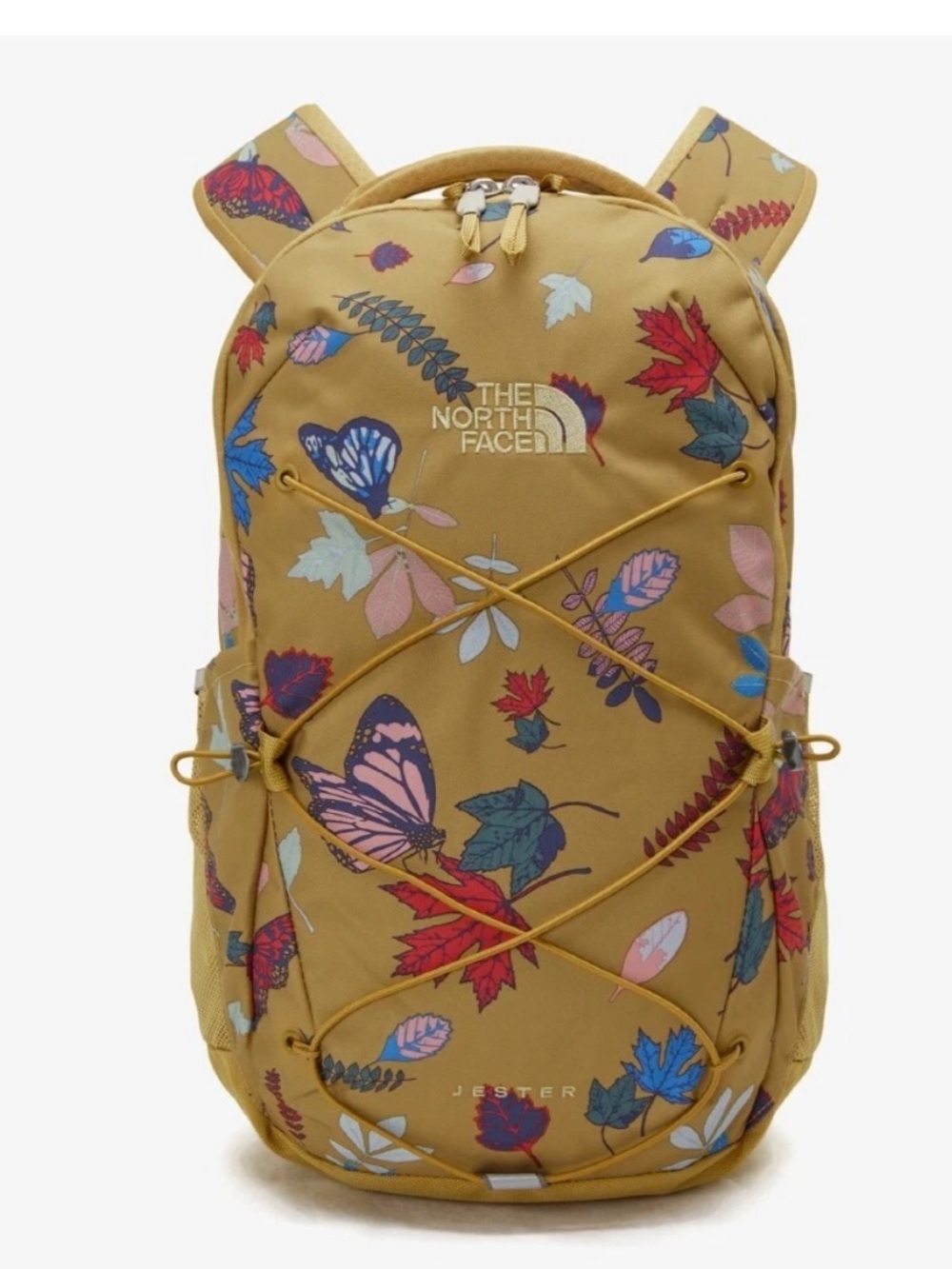 The North Face Mustard Yellow Floral & Butterfly Daypack